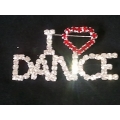 I Love Dance Rhinestone Pin